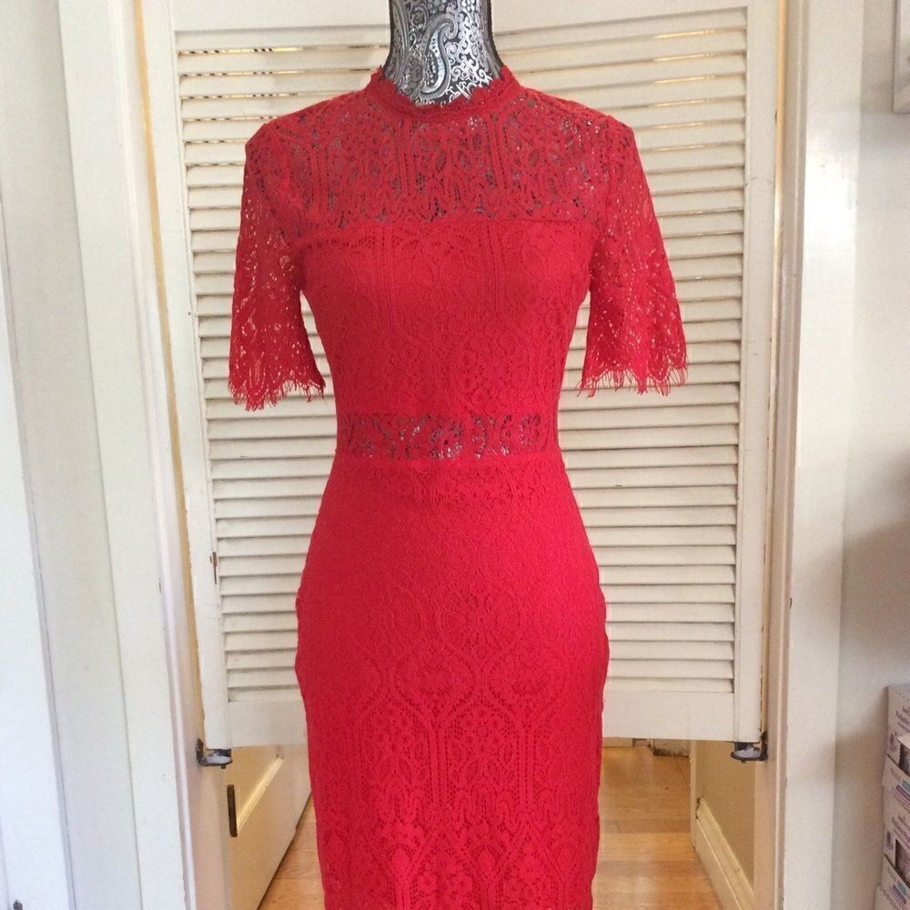Red Hot Lulus dress cotton and lace hand washable